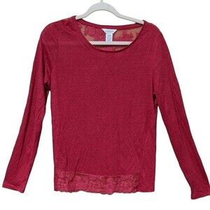 Sundance linen and lace back casual lagon look sexy summer top women's size Med